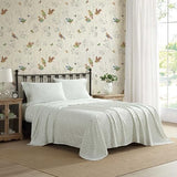 Laura Ashley – Twin Sheet Set, Ultra-Soft Bed Sheets with a Naturally Silky Smooth Cotton Sateen, Deep Pockets, Floral Bedding with Matching Fitted Sheet & Pillowcase (Floral Toile Green) Laura Ashley
