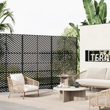 72" h × 47" w Outdoor Privacy Screen, Laser Cut Metal Garden Divider Panel with Tropical Leaf Design, Freestanding Weatherproof Privacy Fence for Patio Deck Backyard Balcony PeakPursuit