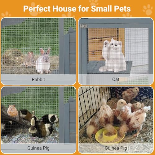 Cat Patio Enclosure, 69" Large Indoor Outdoor Catio Cage with Waterproof Roof, Lockable Wheels, Resting Cabin & Platforms for Multi-Cat Families, Weatherproof Catios PeacefulHues