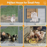 Cat Patio Enclosure, 69" Large Indoor Outdoor Catio Cage with Waterproof Roof, Lockable Wheels, Resting Cabin & Platforms for Multi-Cat Families, Weatherproof Catios PeacefulHues