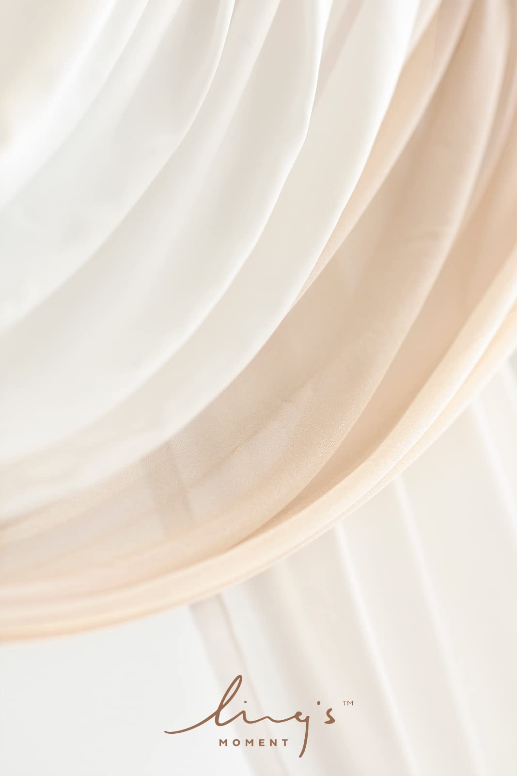 Ling's Moment White Gold Artificial Wedding Arch Flowers Kit Pack of 4, 2pcs Hanging Flower Arrangement 2pcs Chiffon Drapes Ceremony Reception Fake Rose Arbor Backdrop Stand Floral Outdoor Decorations Ling's Moment