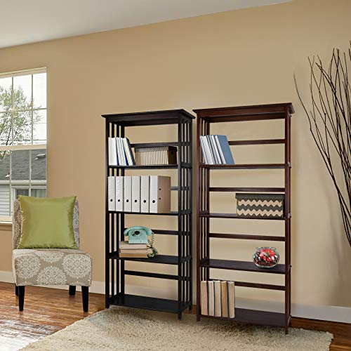 Casual Home Mission Style 5-Shelf Bookcase, Espresso Casual Home