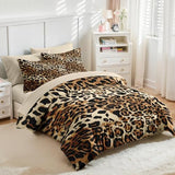 Nesker Comforter Set Queen Size, Cheetah Leopard Print Animal 7 Pcs Bedding for Kids and Adults, Wild Safari Skin Pattern Bed Sheet Sets with Fitted Sheet 2 Pillowcases & 2 Shams Nesker