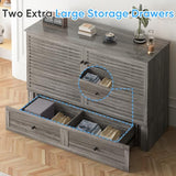 Mjkone Queen Murphy Bed Cabinet with Folding Mattress, Chest Cabinets Wall Beds with Storage Drawer and Built in Sockets & USB Ports, Sleeping Arrangement for Multipurpose Guest Room Home Office, Grey Mjkone
