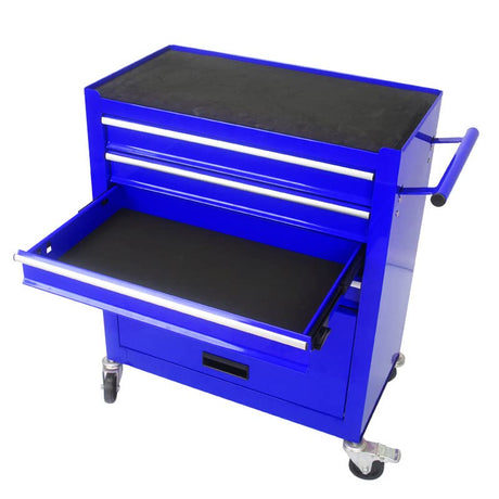 BouPower Rolling Tool Chest, 4-Drawer Rolling Tool Box with Interlock System and Wheels for Garage, Warehouse, Workshop, Repair Shop Blue BouPower