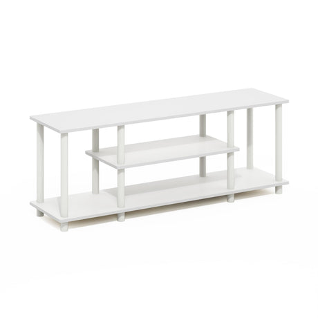 Furinno Turn-N-Tube No Tools 3D 3-Tier Entertainment TV Stands, White/White Furinno