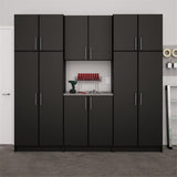 Prepac Elite Functional 6-Piece Garage Cabinets and Storage System Set I, Simplistic Garage Closet Shop Cabinets 16" D x 96" W x 89" H, Black, BRSX-1018-6M Prepac