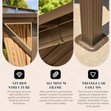 YOLENY 10' x 10' Hardtop Gazebo, Metal Gazebo with Aluminum Frame, Double Galvanized Steel Roof, Curtains and Netting Included, Pergolas for Patios, Garden, Parties, Lawns YOLENY