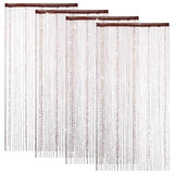 VavoStocks 4 Pack Decorative Beaded Curtains Door String Curtains, Hanging Fringe Room Divider Beads Wall Panel Boho Tassel Screen with 5 Rows Beaded for Doorway Window Wall Closet (39×79in, Coffee) VavoStocks