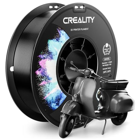 CREALITY PETG Filament 1.75mm 3D Printer Filament, 1kg (2.2lb) Neatly Wound Spool, Dimensional Accuracy ±0.03mm, 2024 Latest Batch, Fit for Ender, Bambu Lab, Anycubic,ELEGOO FDM Printers, Black Creality