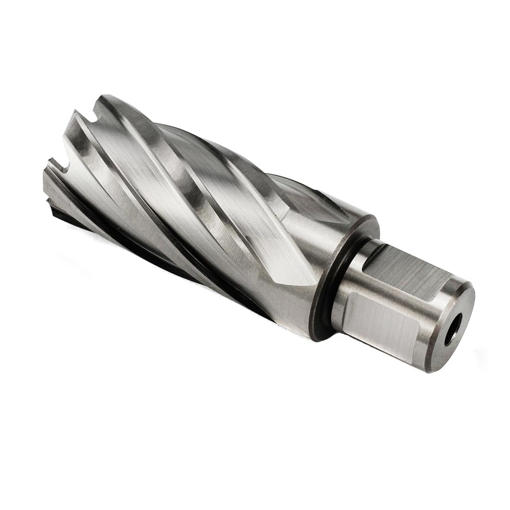 OSCARBIDE 1-1/16"x2"Annular Cutter 1-1/16 inch Cutting Diameter,2 inch Depth of Cut,3/4 inch Weldon Shank 2 Flat Mag Drill Bit with Pilot Pin for Magnetic Drill Press,1 Piece OSCARBIDE