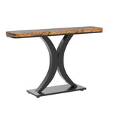 Tribesigns Industrial Console Table, 40 inch Narrow Entryway Foyer Table with Geometric Base, Rustic Hallway Accent Table for Living Room, Entrance Tribesigns