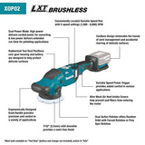 Makita XOP02Z 18V LXT® Lithium-Ion Brushless Cordless 5" / 6" Dual Action Random Orbit Polisher, Tool Only Makita