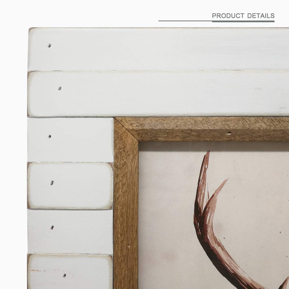 icheesday 8x10 Wooden Picture Frame Rustic Distressed White Photo Frame with Glass Cover Ready to Table Top and Wall Mounting icheesday