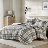 Intelligent Design Queen Duvet Cover Set Plaid Classic Cabin Lodge Duvet Cover Queen Size, Modern Casual Lightweight All Season Bedding Cover Queen, Matching Shams, Blake, Full/Queen Tan/Gray 3 Piece Intelligent Design