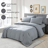 Mueller UltraTemp King Size Sheets Set – 6 Piece Premium Bedding, Silky Soft 1800 Thread Count, Cooling, Deep Pocket up to 16", Breathable Heat Transfer, Wrinkle-Resistant & Hypoallergenic, Light Gray Mueller