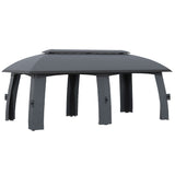 Outsunny 10' x 20' Patio Gazebo, Outdoor Gazebo Canopy Shelter with Netting, Vented Roof, Steel Frame for Garden, Lawn, Backyard, and Deck, Dark Gray Outsunny