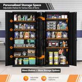 VINGLI Metal Garage Storage Cabinet with 2 Doors and 5 Adjustable Shelves, 71" Tall Steel Lockable File Cabinet, Locking Tool Cabinets for Home Office Garage Gym School (Black) VINGLI