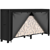 AMAGABELI GARDEN & HOME 8ft Firewood Log Rack Cover Weatherproof Outdoor Heavy Duty Waterproof 600D Oxford Fabric Fireplace Logs Holder Covering Fire Wood Storage Covers Black AMAGABELI GARDEN & HOME