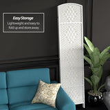 Red Lantern 7 ft. Tall Diamond Weave Room Divider - White - 3 Panels Red Lantern