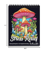 Stress Relief Spiral Coloring Book for Adults Women Girls Hardcover Floral Patterns Animals Themes Aesthetic Illustrations Relaxing Large Print Pages Relieve Anxiety Mindfulness SOUTHERN LOTUS