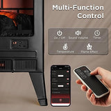 TURBRO Suburbs 25" WiFi Electric Fireplace Infrared Heater with Crackling Sound, Freestanding Fireplace Stove with Adjustable Flame Effects, Overheating Protection, Timer, Remote Control 1400W TURBRO
