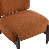 BTYJLEBE Accent Chair Modern Lounge Chair, Comfy Upholstered Reading Room Chair with Solid Wood Frame, Elegant Design for Living Room, Bedroom,Office(Orange) BTYJLEBE