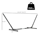 Outsunny Universal Hammock Stand 10-13ft Adjustable Steel Stand Space-Saving and Portable Carrying for Indoor and Outdoor Use, Black Outsunny