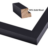 RPJC 11 x 14 Picture Frames Made of Solid Wood and High Definition Glass Display Pictures 8x10 with Mat or 11x14 Without Mat for Wall Mounting Photo Frames Black RPJC