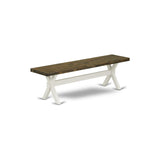 East West Furniture X-Style Mid Century Modern Dining Bench with Solid Wood Seat, 60x15x18 Inch, XB076 East West Furniture
