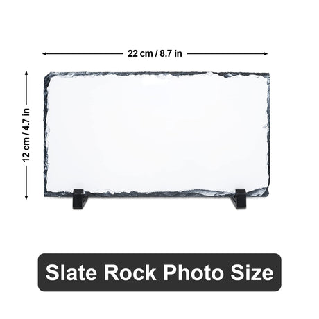 MR.R Sublimation Blank Rectangular Rock Slate Photo Plaque Picture Frame, Customized Photo Frame Novelty For Wedding,Birthday,Baby Birth (12x22cm) MR.R