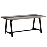 Tribesigns 6FT Rectangle Conference Table, 70.87L x 33.46W x 29.92H Inches Meeting Table for Conference Room, Vintage Wood Office Executive Desk with Strong Metal Frame for 6 People (Grey) Tribesigns