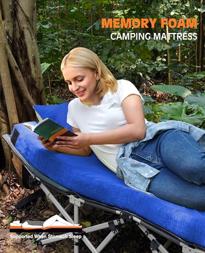 GAIALOOP 4 INCH Thick Memory Foam Camping Pad Futon Mattress, Portable Floor Sleeping Mat Sleepover Guest Bed Roll Up Mattress for Outdoor [Twin:75 * 38 * 4"] Gaialoop