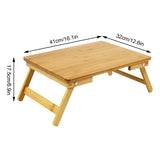 WKWKER 100% Bamboo Laptop Desk Flat Surface Lap Stand Table with Folding Legs Portable Table Bed Tray for Workstation Computer Writing Studio (Natural) WKWKER