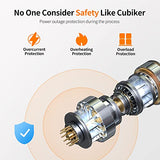 Cubiker Standing Desk 48 x 24 Inch, Stand up Height Adjustable Desk, Home Office Electric Table, Sit Stand Desk with Splice Board, Black Frame & Rustic Brown Desktop Cubiker