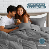 Bare Home Comforter Set - Queen Size - Ultra-Soft - Goose Down Alternative - Premium 1800 Series - All Season Warmth (Queen, Grey) Bare Home