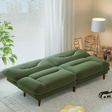 Homall Futon Sofa Bed, Modern Loveseat Futon Couch with Adjustable Backrest and Armrests, Sleeper Sofa Bed with Wood Frame for Living Room, Office, Apartment (Corduroy, Green) Homall