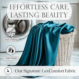 DECOLURE Satin Bed Sheets - 6 Piece Luxury Silky Queen Size Bedding Set - Softer Than Silk, Wrinkle-Free with 15” Deep Pocket Fitted Sheet, Perfect for Hair & Skin, Gifts for Women (Sea Teal) DECOLURE
