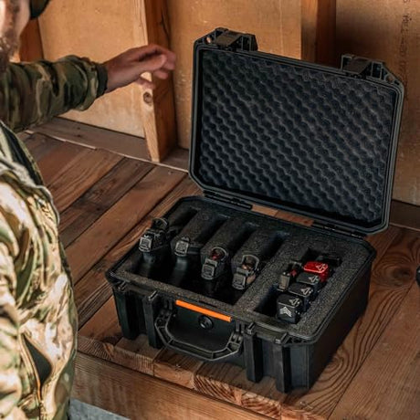 Pelican Vault V300-5 Pistol and 19 Magazine Pre-Cut Foam Gun Case (Black) Pelican