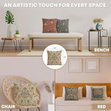 Charlotte Home Furnishings Throw Pillow Covers 16x16 in Single Stem Decorative Couch Pillow Cover Boho Decor European Tapestry Cushion Cases Living Room Cozy Home Decor Jacquard Woven Soft Cotton C Charlotte Home Furnishings Inc