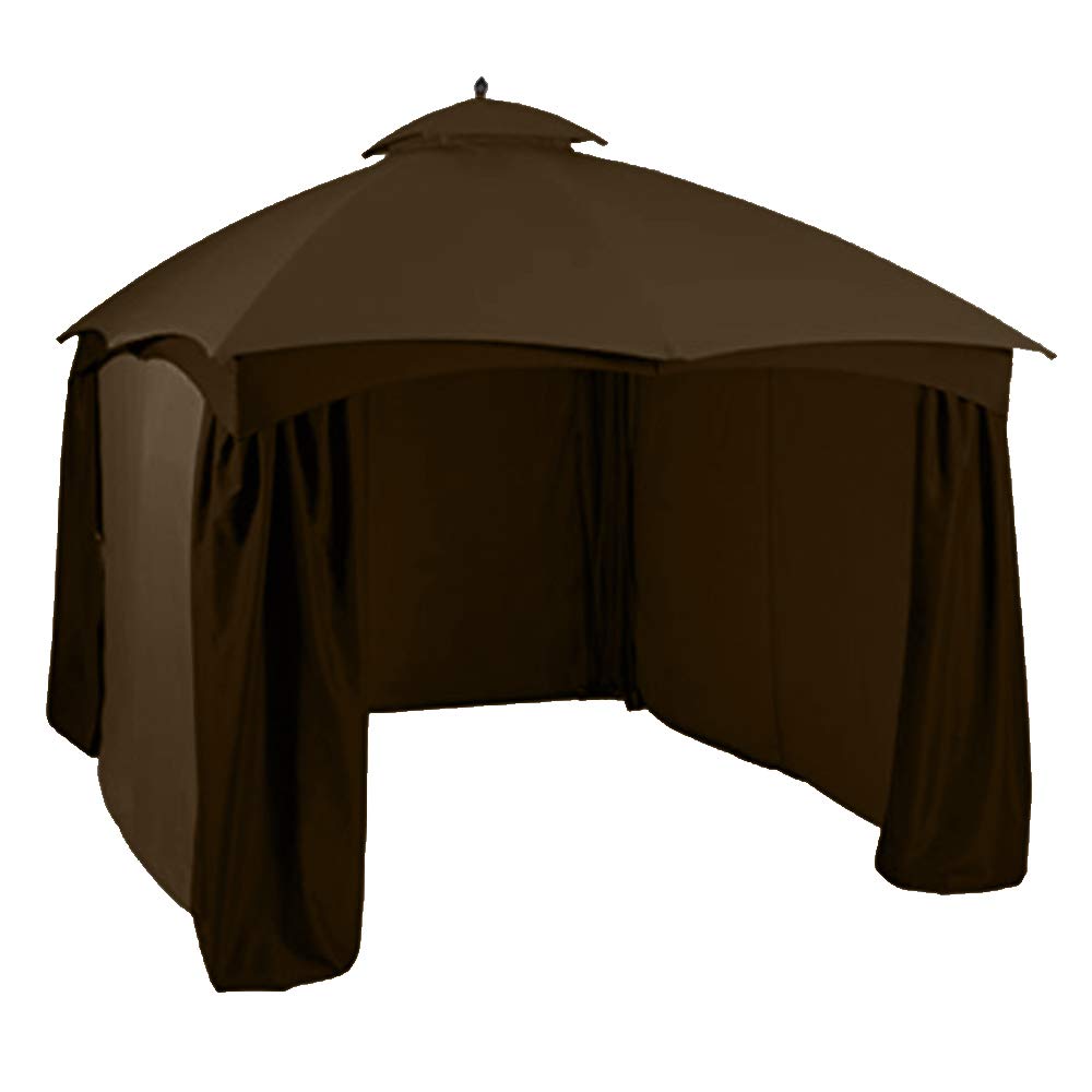 10' x 12' Gazebo Privacy Curtain Set for #GF-12S004B-1 by ABCCANOPY Brown