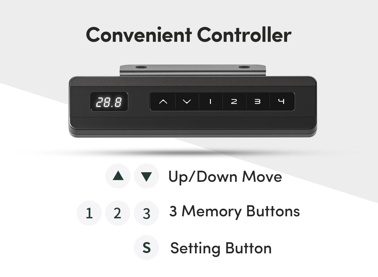 FEZIBO Adjustable Height Electric Standing Desk with Double Drawer, 48 x 24 Inches Stand Up Home Office Desk with Splice Tabletop, Black Frame/Black Top FEZIBO