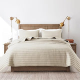 ROARINGWILD Neutral Beige Queen Size Quilt Bedding Sets with 2 Pillow Shams, Full Lightweight Soft Bedspread Coverlet, Quilted Blanket Thin Comforter Bed Cover for All Season, 3 Pieces, 90x90 inches ROARINGWILD
