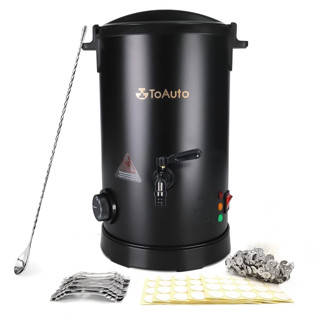 TOAUTO 10Lbs Wax Melter for Candle Making - Candle Wax Melting Pot with Faster Pour Spout and Temperature Controller, No Cloggy and Easy Clean Up TOAUTO