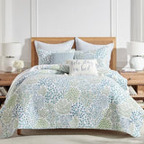 Levtex Home English Forest Green Reversible King/Cal King Quilt Set (106x92in) and 2 Pillow Shams (36x20in) - Bedding - Blue, Green - Cotton King Size Quilt Bedding Set - Lightweight Soft Pre-Washed Levtex Home