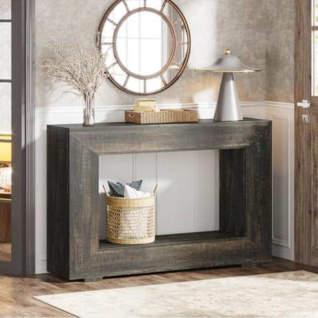 Tribesigns Farmhouse Console Table, 47 Inches Entryway Console Table with Storage, Industrial Hallway Accent Table for Living Room, Entrance Tribesigns