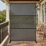 Metal Privacy Screen Outdoor, 72" h×47" w Balcony Patio Privacy Screen, Freestanding Privacy Fence, Decorative Panel, Patio Room Divider for Garden, Balcony, Deck Garvee