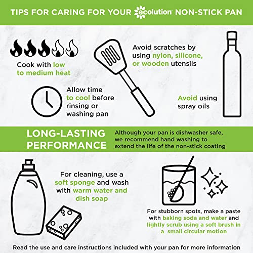 Ecolution Easy Clean Ceramic Nonstick Cookware Set, Dishwasher Safe Kitchen Pots and Pans Set, Comfort Grip Handle, Even Heating, Ultimate Food Release, 26-Piece, Black Ecolution