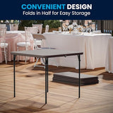 Flash Furniture Dunham 2.83' Square Plastic Folding Event Table with Carrying Handle, Bi-Fold Banquet Table for Indoor/Outdoor Events, Dark Gray Flash Furniture