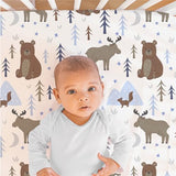 The Peanutshell 3 Piece Baby Crib Bedding Set for Boys - Newborn, Infant & Toddler Nursery Bed Set Decor with Fitted Crib Sheet, Dust Ruffle Comforter - Under The Stars The Peanutshell